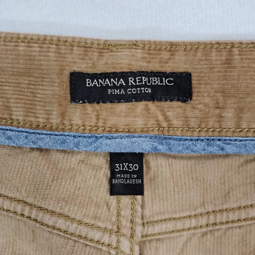 Banana Republic Mens Tan Brown Corduroy Straight Leg Five Pocket Pants 31x28.5